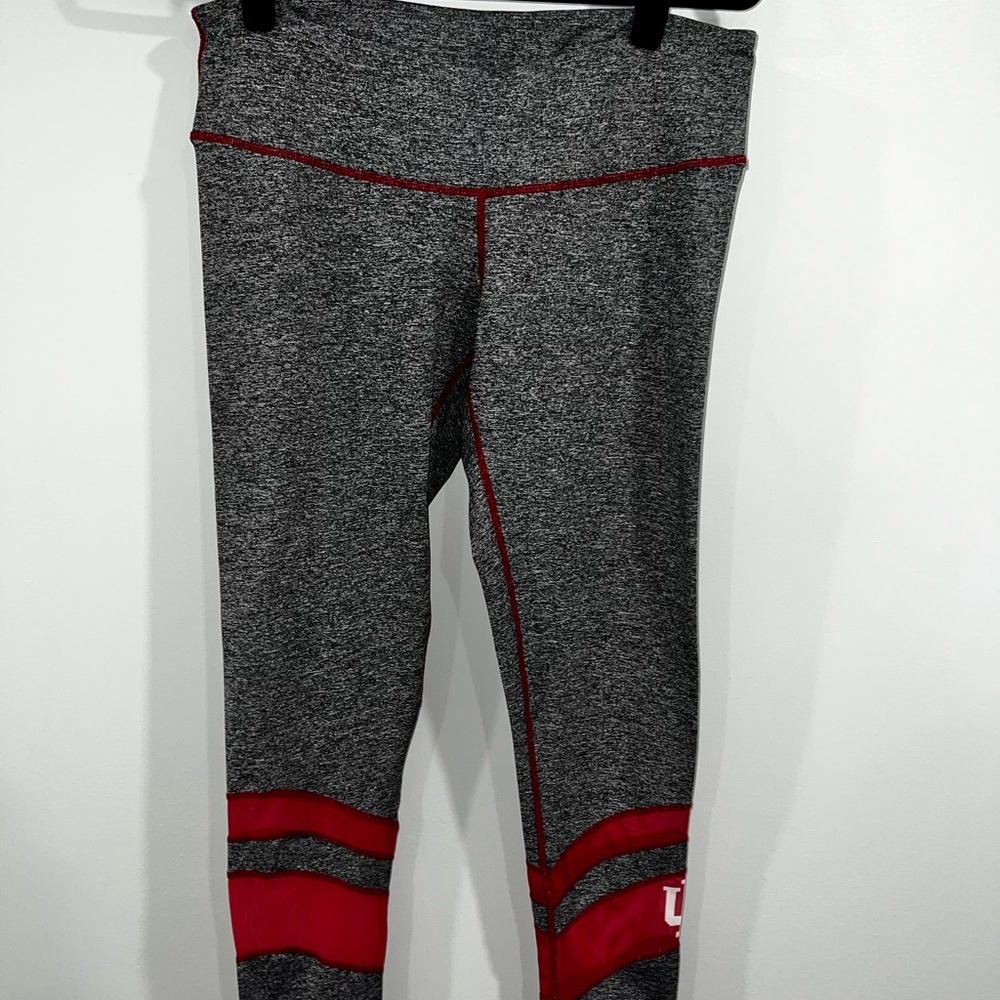 ZooZatz Gray & Red Indiana University Leggings (L)